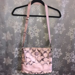 Lavender Coach Logo Crossbody